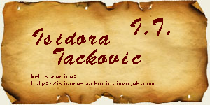 Isidora Tacković vizit kartica